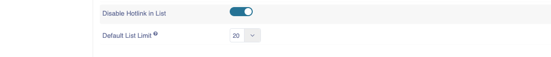 Disable Hotlink in List